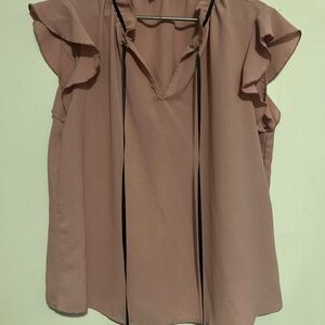 SHEIN Mauve Ruffle Sleeve Blouse